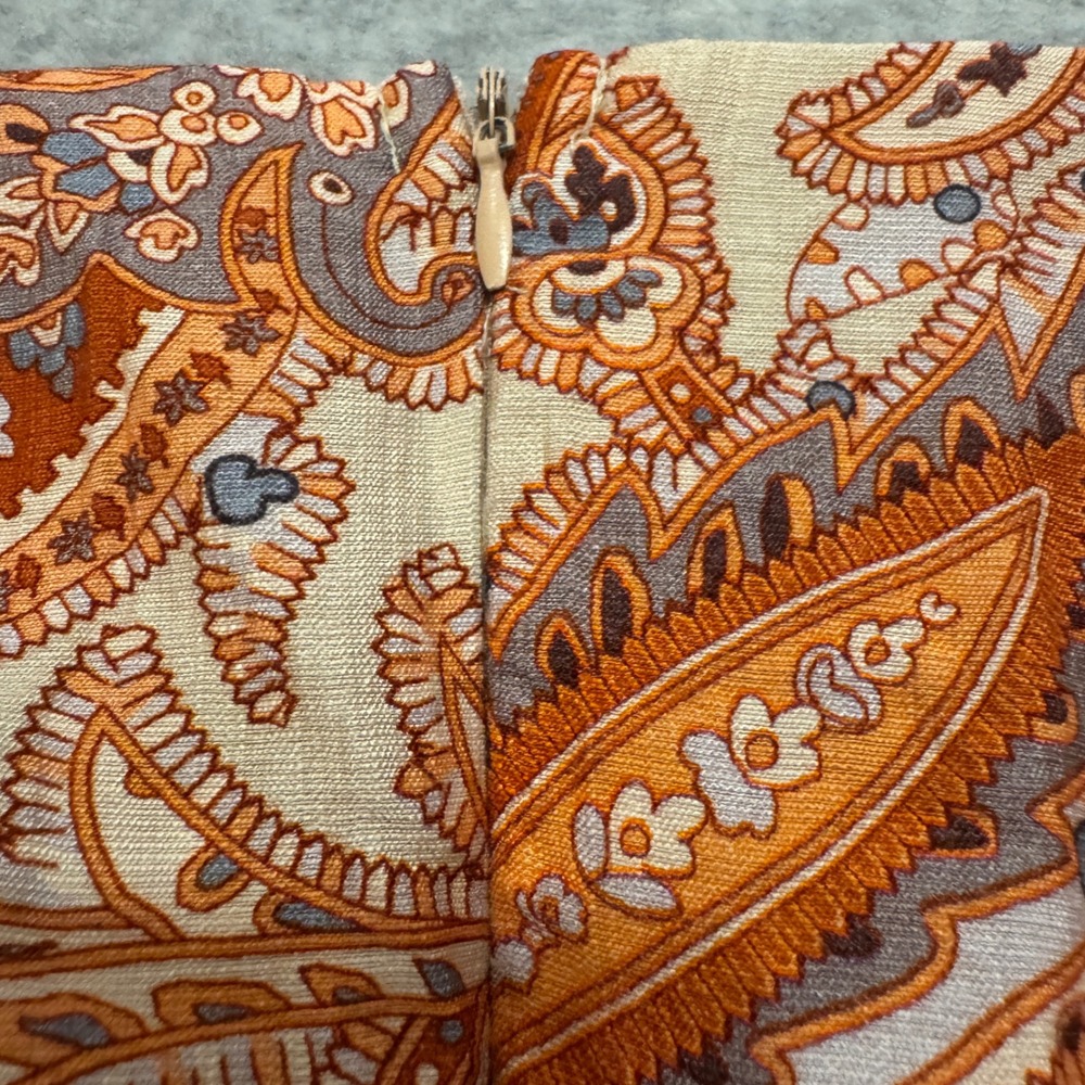 NEW TCEC Avara Coley Dress Paisley Puff Sleeve Mini Pom Pom Trim Womens L - Picture 13 of 13